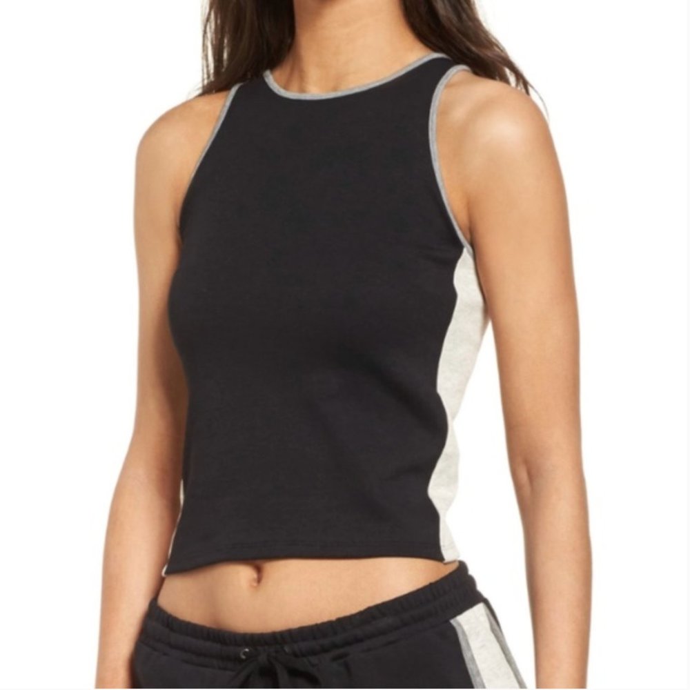 Madewell Black Gray Offline Colorblock Tank Medium